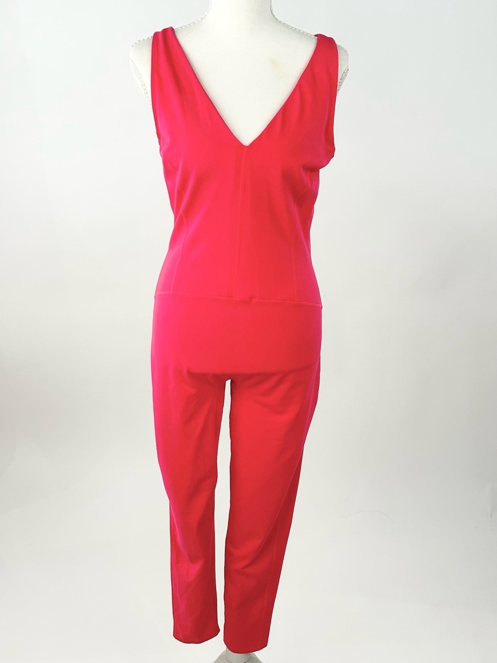 FP Movement Free People L Neon Pink Cutout Open Back Jumpsuit